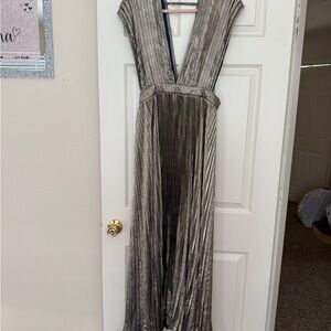 Chic Metallic Women's Maxi Dress
